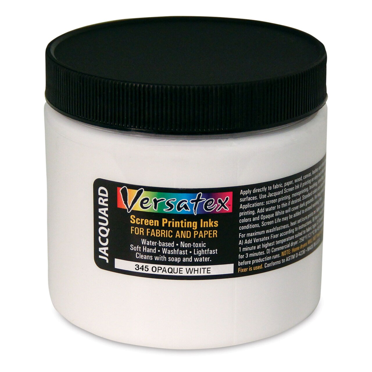 Jacquard Versatex Screen Printing Ink - Opaque White, 16 oz jar
